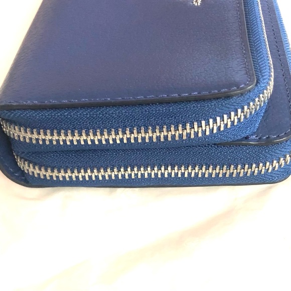 Authentic NWOT KATE SPADE BLUE  CLUTCH LEATHER WRISTLET - Picture 7 of 12